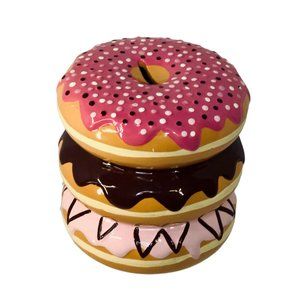 FAB Starpoint Ceramic Doughnut Piggy Bank 5"x5"